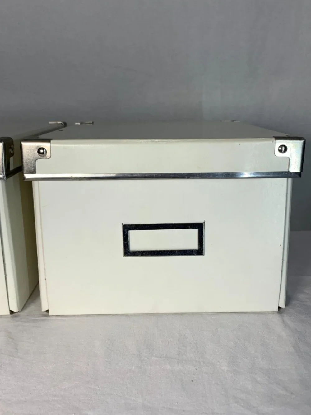 Set of 2 IKEA KVARNVIK Medium White Closet Storage Boxes Desktop